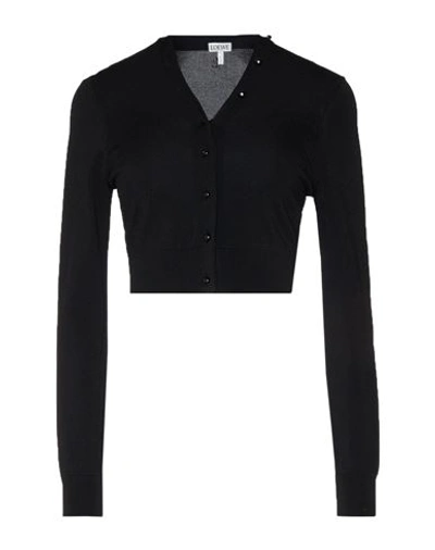 Loewe Woman Cardigan Black Size M Viscose, Polyester