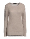 Exte Woman Sweater Beige Size L/xl Acrylic, Wool