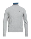 Fred Mello Man Turtleneck Light Grey Size Xxl Cotton, Polyester, Cashmere