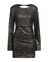 Vanessa Scott Woman Mini Dress Black Size M/l Polyester, Elastane In Black
