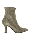 Nila & Nila Woman Ankle Boots Gold Size 8 Textile Fibers In Gold
