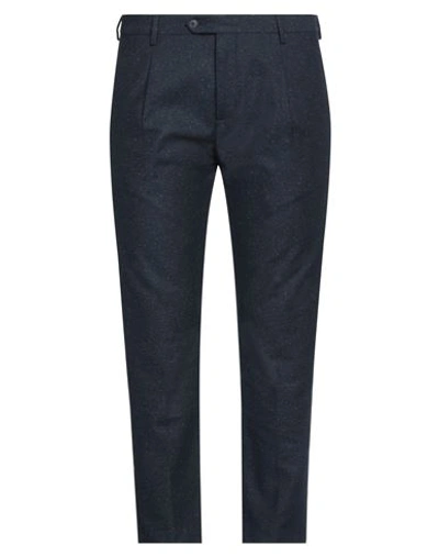 Paul Miranda Man Pants Midnight Blue Size 36 Cotton, Wool, Polyamide, Silk In Blue