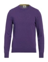 Mqj Man Sweater Purple Size 38 Polyamide, Wool, Viscose, Cashmere