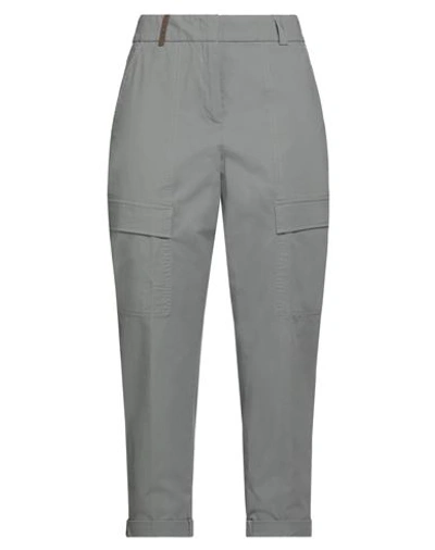 Peserico Woman Pants Grey Size 8 Cotton, Elastane