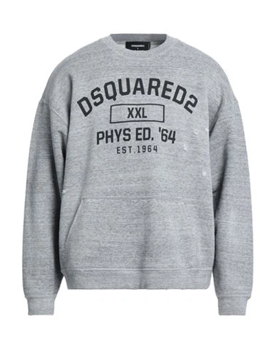 Dsquared2 Man Sweatshirt Grey Size L Cotton, Elastane