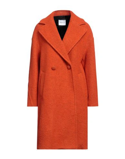 Happy25 Woman Coat Rust Size 6 Virgin Wool, Polyester In Red