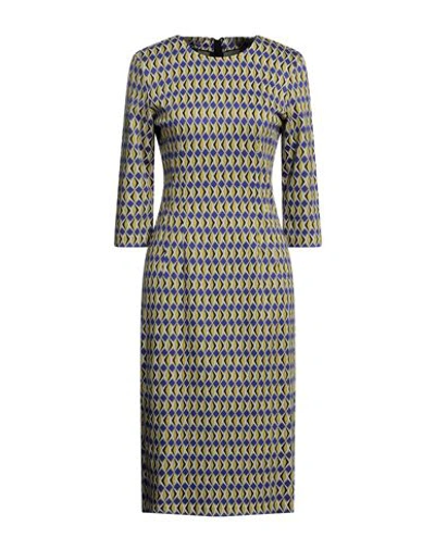 Pinko Woman Midi Dress Yellow Size 8 Viscose, Polyamide, Elastane