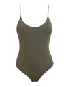 Fisico Woman One-piece Swimsuit Military Green Size M Polyamide, Elastane