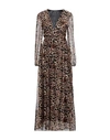 Vanessa Scott Woman Midi Dress Beige Size S Viscose, Silk In Beige