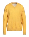 Amish Man Sweater Ocher Size L Acrylic, Mohair Wool, Polyamide In Yellow