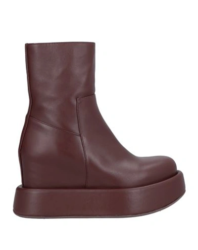 Paloma Barceló Woman Ankle Boots Chocolate Brown Size 7 Soft Leather