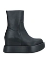 Paloma Barceló Woman Ankle Boots Charcoal Size 10 Soft Leather In Grey