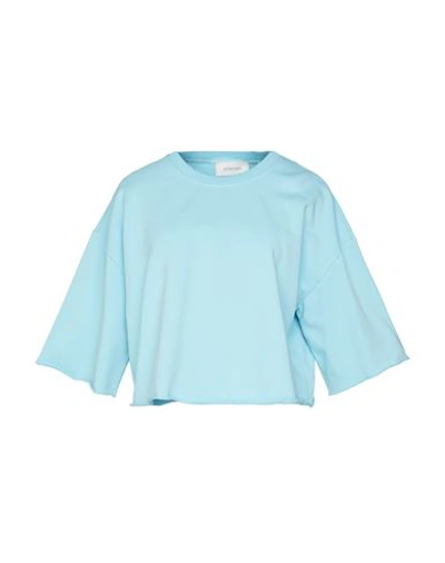 Sportmax Woman Sweatshirt Sky Blue Size M Cotton
