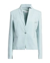 Patrizia Pepe Woman Suit Jacket Sky Blue Size 10 Cotton, Polyester, Elastane