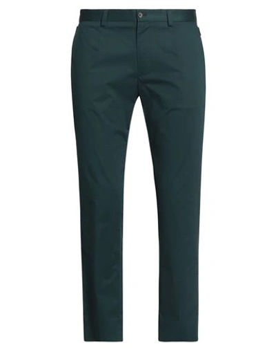 Dolce & Gabbana Man Pants Dark Green Size 30 Cotton, Elastane