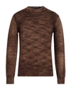 Roberto Collina Man Sweater Brown Size 38 Baby Alpaca Wool, Nylon, Wool