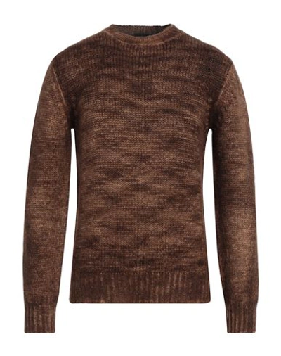 Roberto Collina Man Sweater Brown Size 38 Baby Alpaca Wool, Nylon, Wool