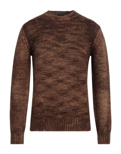 Roberto Collina Man Sweater Brown Size 38 Baby Alpaca Wool, Nylon, Wool In Brown