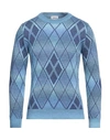 Berna Man Sweater Slate Blue Size Xl Wool, Acrylic, Viscose, Alpaca Wool