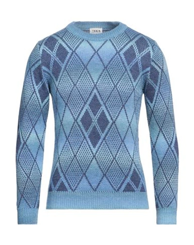 Berna Man Sweater Slate Blue Size L Wool, Acrylic, Viscose, Alpaca Wool