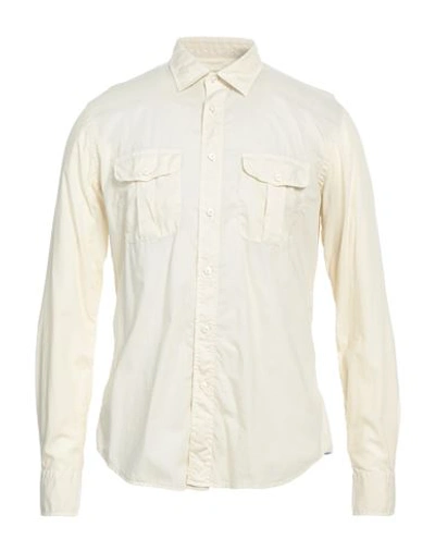 Xacus Man Shirt Cream Size 17 Cotton In White