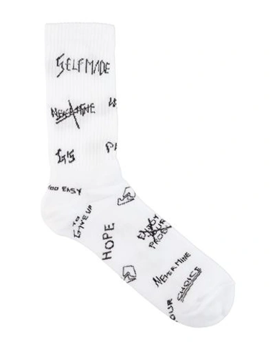 Self Made By Gianfranco Villegas Man Socks & Hosiery White Size Onesize Cotton, Lycra, Elastane