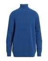 Jeordie's Man Turtleneck Slate Blue Size 3xl Merino Wool, Polyamide, Elastane In Blue