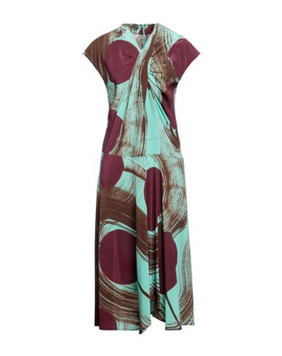 Colville Abstract-print Drop-waist Silk Dress In Green