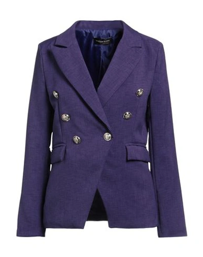 Vanessa Scott Woman Suit Jacket Purple Size L Polyester