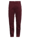 Gant Man Pants Burgundy Size 32w-34l Cotton, Elastane In Red