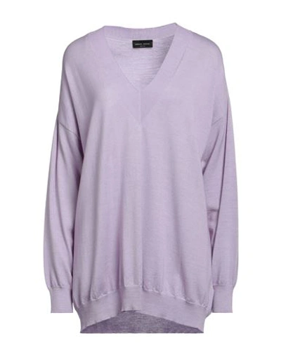 Roberto Collina Woman Sweater Lilac Size S Merino Wool In Purple