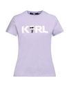 Karl Lagerfeld Ikonik 2.0 Karl Logo T-shirt Woman T-shirt Lilac Size Xs Organic Cotton In Purple