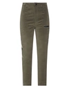 GAELLE PARIS GAËLLE PARIS WOMAN PANTS MILITARY GREEN SIZE 10 COTTON, ELASTANE, VISCOSE