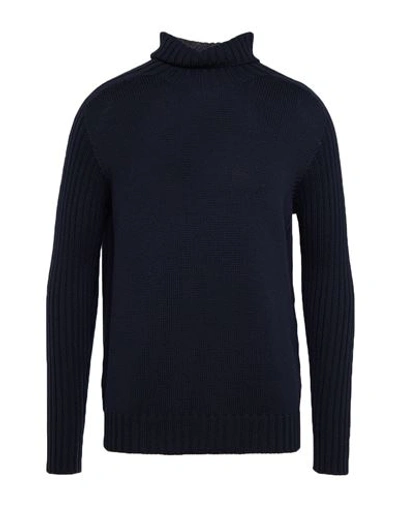 Gran Sasso Man Turtleneck Midnight Blue Size 44 Virgin Wool