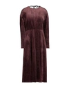 Tela Woman Midi Dress Brown Size 6 Cotton, Viscose, Elastane