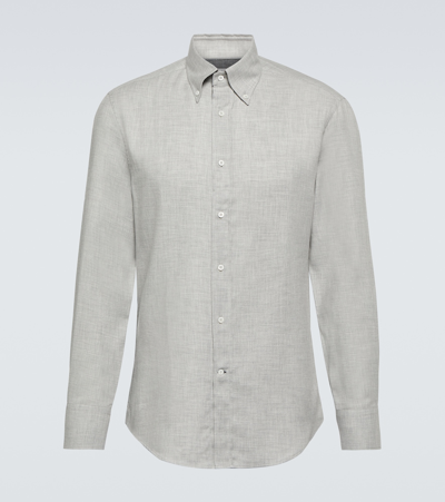 BRUNELLO CUCINELLI COTTON AND CASHMERE SHIRT