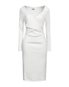 Berna Woman Midi Dress Off White Size M Viscose, Polyamide, Polyester