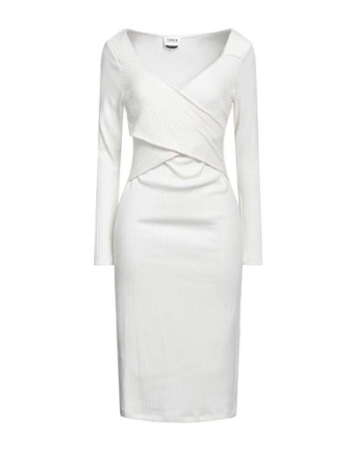 Berna Woman Midi Dress Off White Size M Viscose, Polyamide, Polyester In Off White