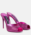 Dolce & Gabbana Crystal-embellished Satin Sandals In Pink