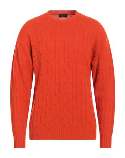 Roberto Collina Man Sweater Tomato Red Size 40 Merino Wool, Cashmere