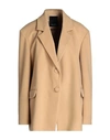 Yes London Woman Blazer Camel Size 10 Polyester, Viscose In Beige