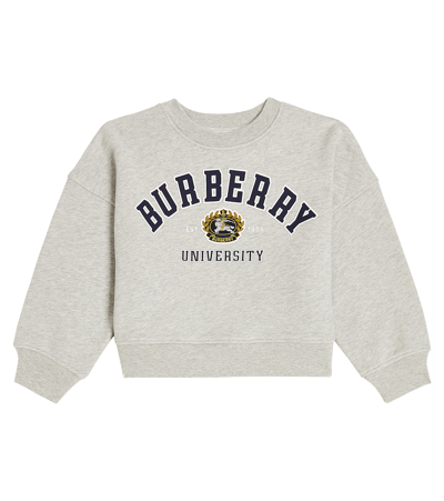Burberry Kids' Logo Cotton Sweatshirt In Grigio