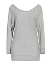 Guess Woman Sweater Light Grey Size S Viscose, Polyamide, Elastane In Grey