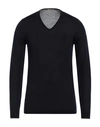 Seventy Sergio Tegon Man Sweater Navy Blue Size S Virgin Wool In Black