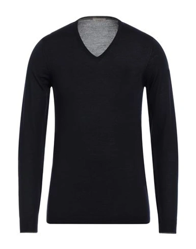 Seventy Sergio Tegon Man Sweater Navy Blue Size S Virgin Wool In Black