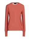 Roberto Collina Woman Sweater Rust Size L Merino Wool In Red