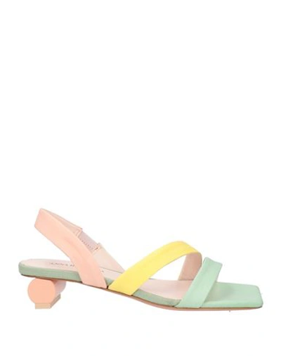 Anna Baiguera Woman Sandals Light Green Size 11 Soft Leather