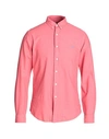 Polo Ralph Lauren Man Shirt Coral Size Xxl Cotton In Red