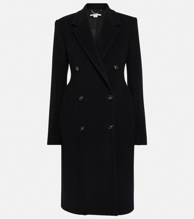 Stella Mccartney Double-breasted Wool Coat In Black