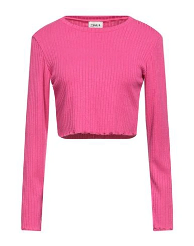Berna Woman Sweater Fuchsia Size L Viscose, Polyamide, Polyester In Pink